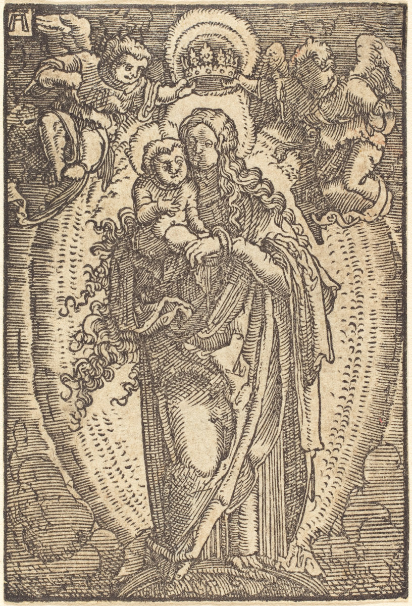 The Virgin Crowned by Angels by Albrecht Altdorfer (German, 1480 or before - 1538), 16X12"(A3)Poster Print