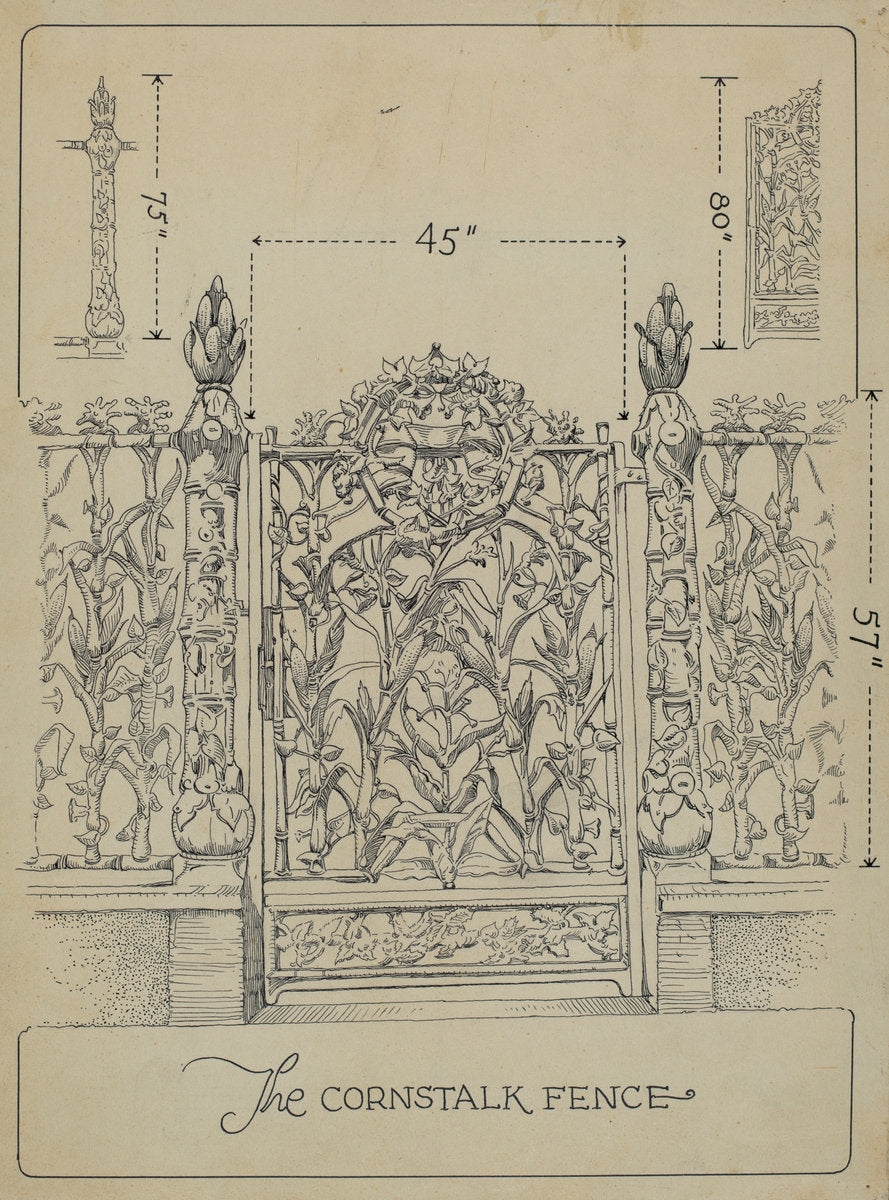 Cast Iron Gate and Fence by Thomas Byrne (American, active c. 1935), 16X12"(A3)Poster Print
