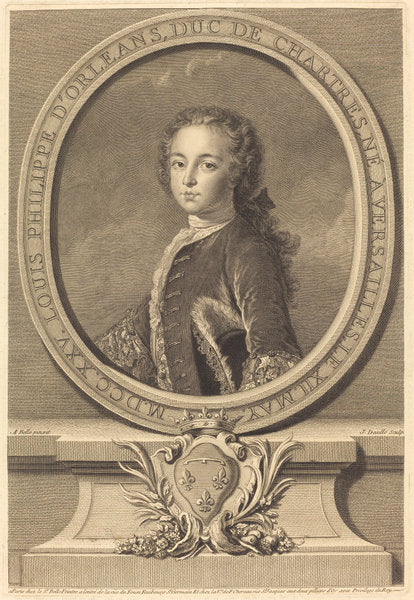 Louis Philippe d'Orléans by Jean Daullé after Alexis-Simon Belle (French, 1703 - 1763), 16X12"(A3)Poster Print