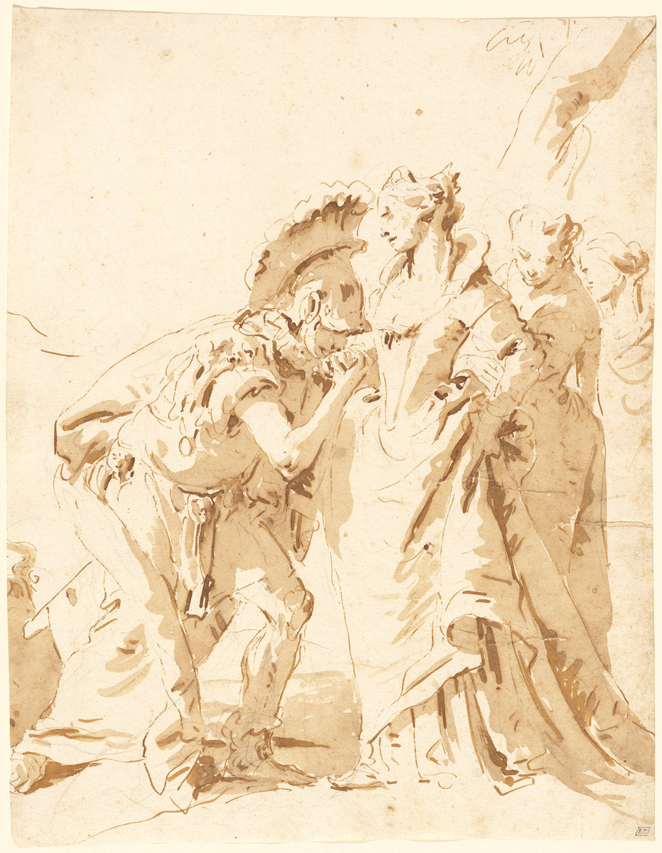 The Meeting of Antony and Cleopatra by Giovanni Battista Tiepolo (Venetian, 1696 - 1770), 16X12"(A3)Poster Print