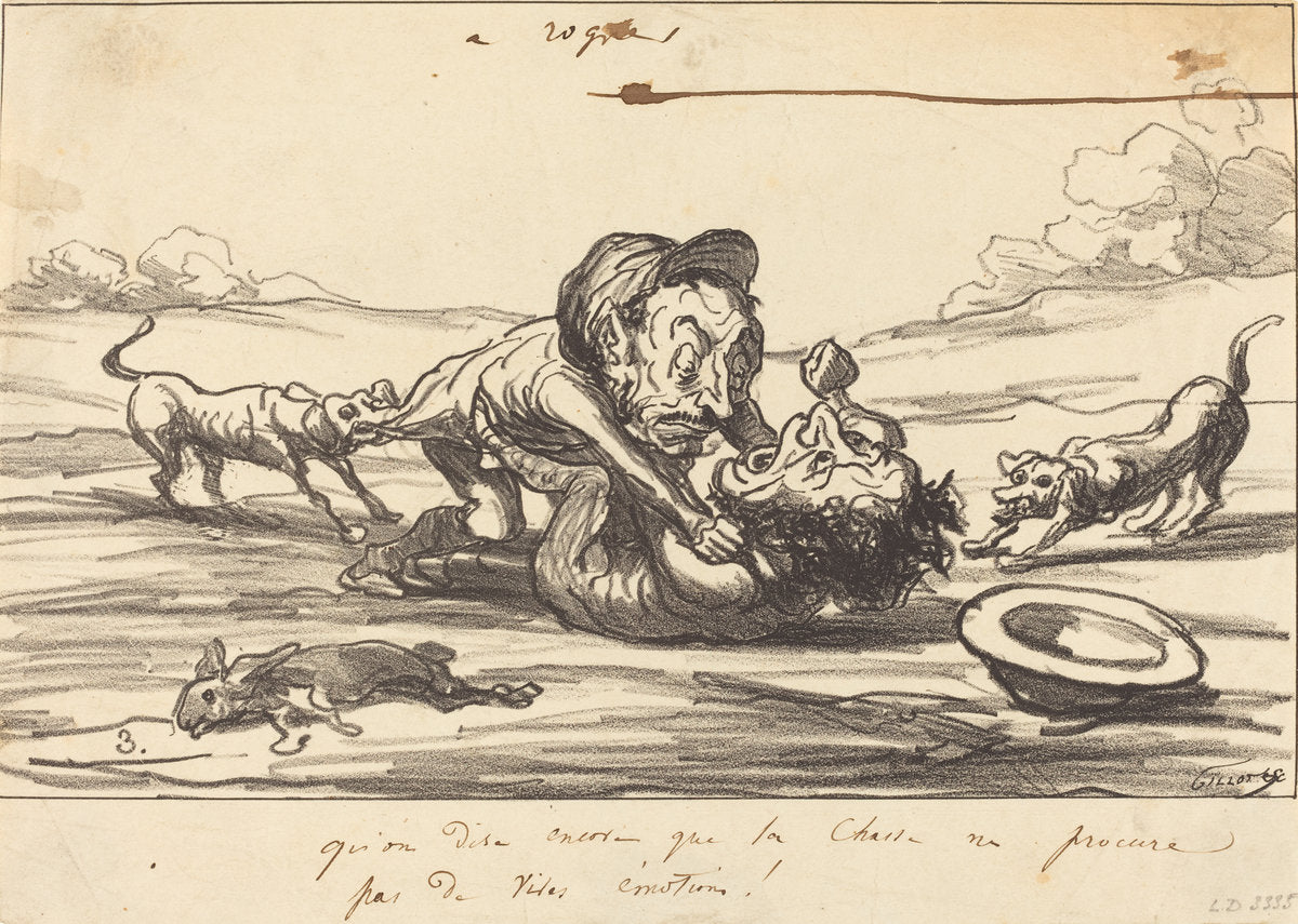 Qu'on dise encore que la chasse... by Honoré Daumier (French, 1808 - 1879), 16X12"(A3)Poster Print
