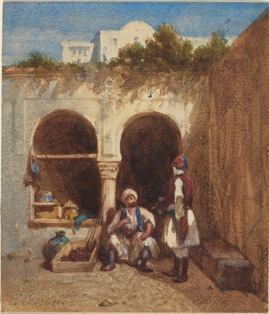 Arab Market by Louis Tesson (French, 1841 - 1867), 16X12"(A3)Poster Print