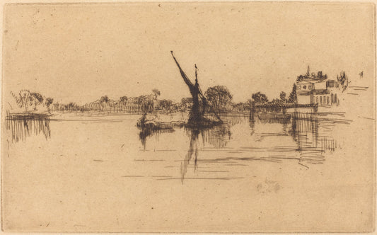 The Little Putney, No.II by James McNeill Whistler (American, 1834 - 1903), 16X12"(A3)Poster Print