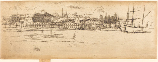 Dry-Dock, Southampton by James McNeill Whistler (American, 1834 - 1903), 16X12"(A3)Poster Print