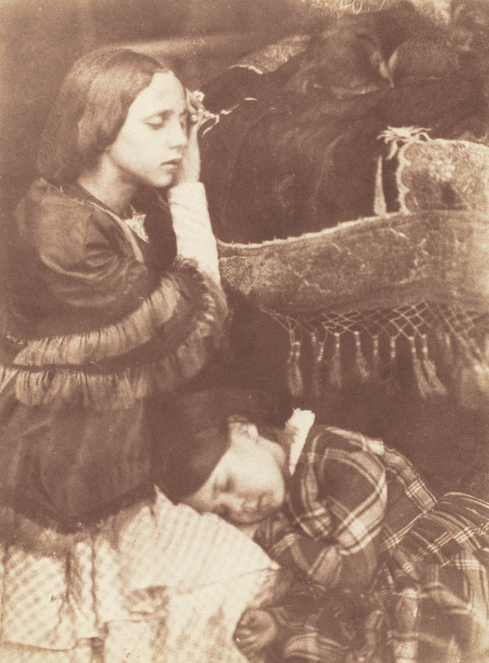 The Three Sleepers: Sophia Finlay, Harriet Farnie and Brownie by David Octavius Hill and Robert Adamson (Scottish, 1802 - 1870), 16X12