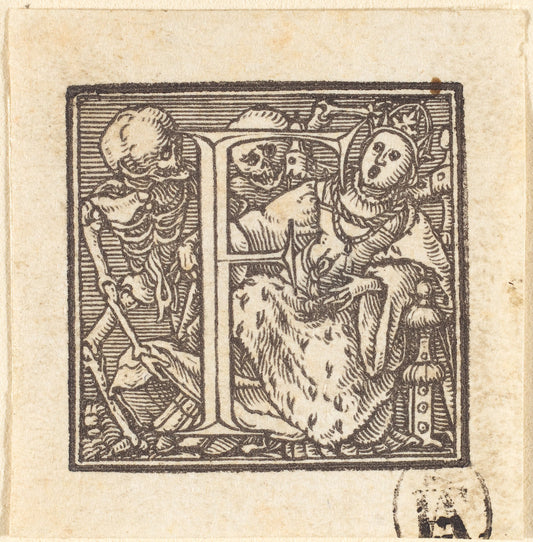 Letter F by Hans Holbein the Younger (German, 1497/1498 - 1543), 16X12"(A3)Poster Print