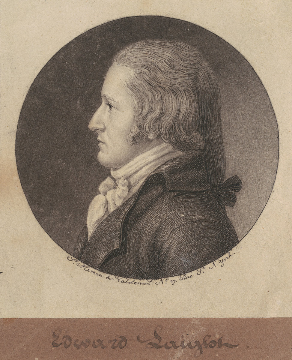Edward William Laight by Charles B. J. Févret de Saint-Mémin (French, 1770 - 1852), 16X12"(A3)Poster Print