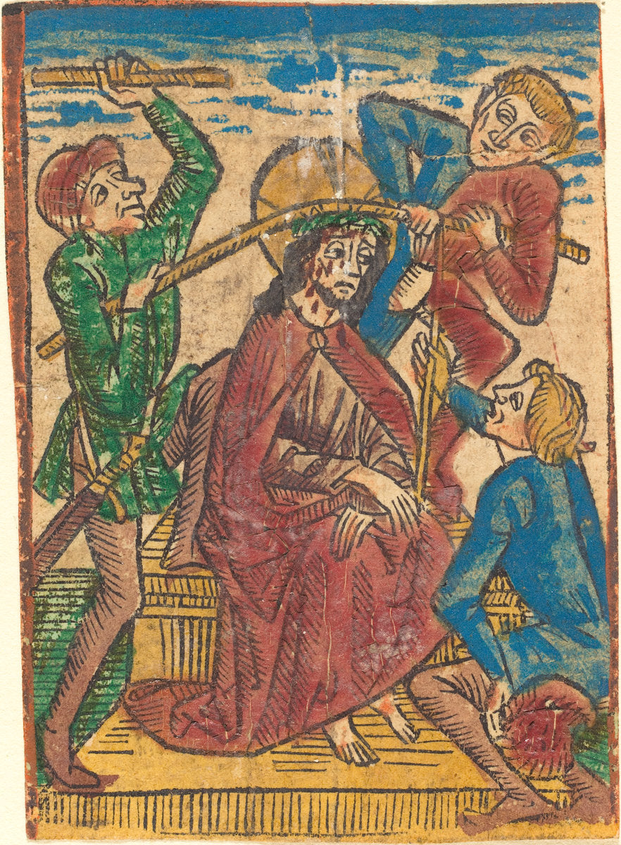 c. 1490 by German 15th Century (Christ Crowned with Thorns), 16X12"(A3)Poster Print