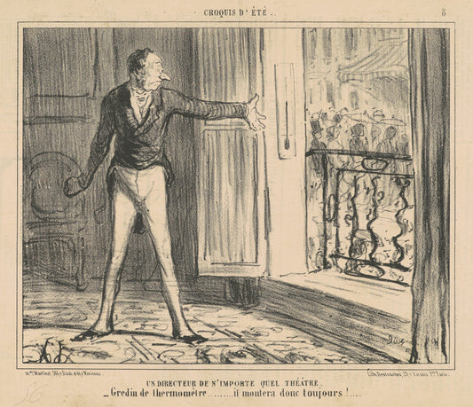 Un directeur de n'importe quel theatre by Honoré Daumier (French, 1808 - 1879), 16X12"(A3)Poster Print