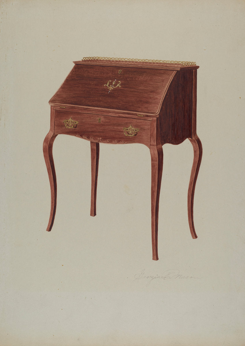 Desk (Lady's) by Georgine E. Mason (American, active c. 1935), 16X12"(A3)Poster Print