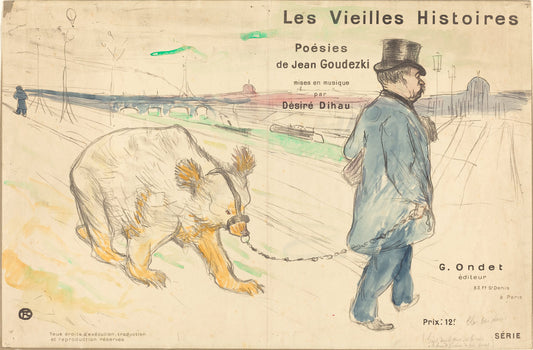 Les Vielles Histoires (cover/frontispiece) by Henri de Toulouse-Lautrec (French, 1864 - 1901), 16X12"(A3)Poster Print