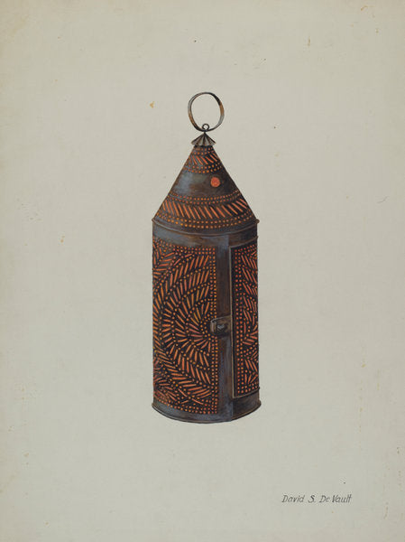 Tin Lantern by David S. De Vault (American, active c. 1935), 16X12"(A3)Poster Print