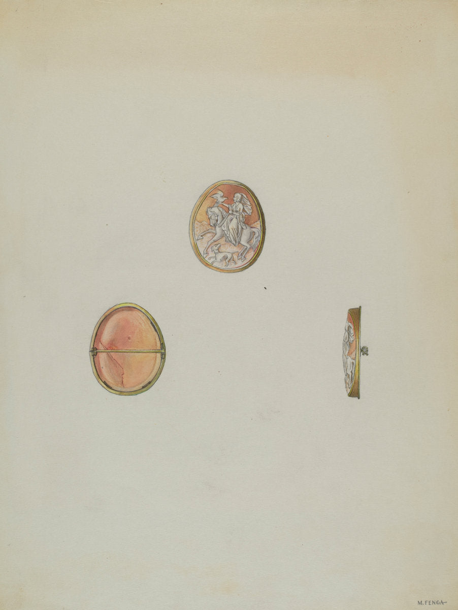 Cameo Brooch by Michael Fenga (American, active c. 1935), 16X12"(A3)Poster Print