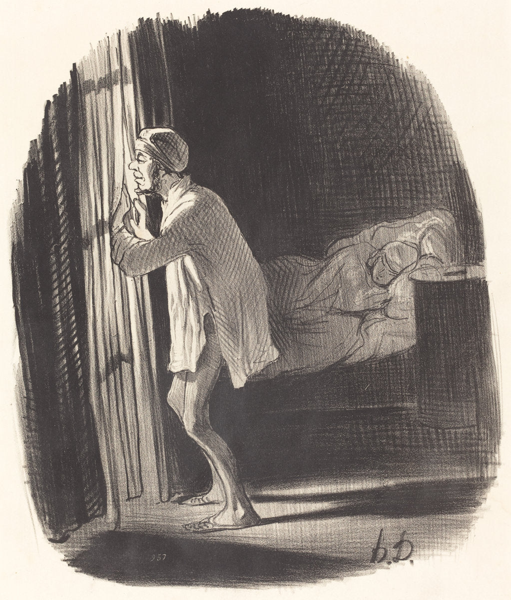 Je crois que j'ai entendu chanter un hibou... by Honoré Daumier (French, 1808 - 1879), 16X12"(A3)Poster Print