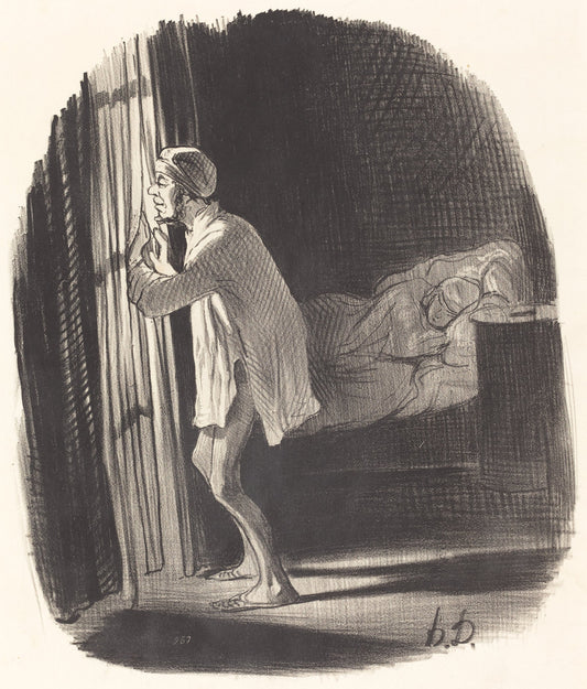 Je crois que j'ai entendu chanter un hibou... by Honoré Daumier (French, 1808 - 1879), 16X12"(A3)Poster Print