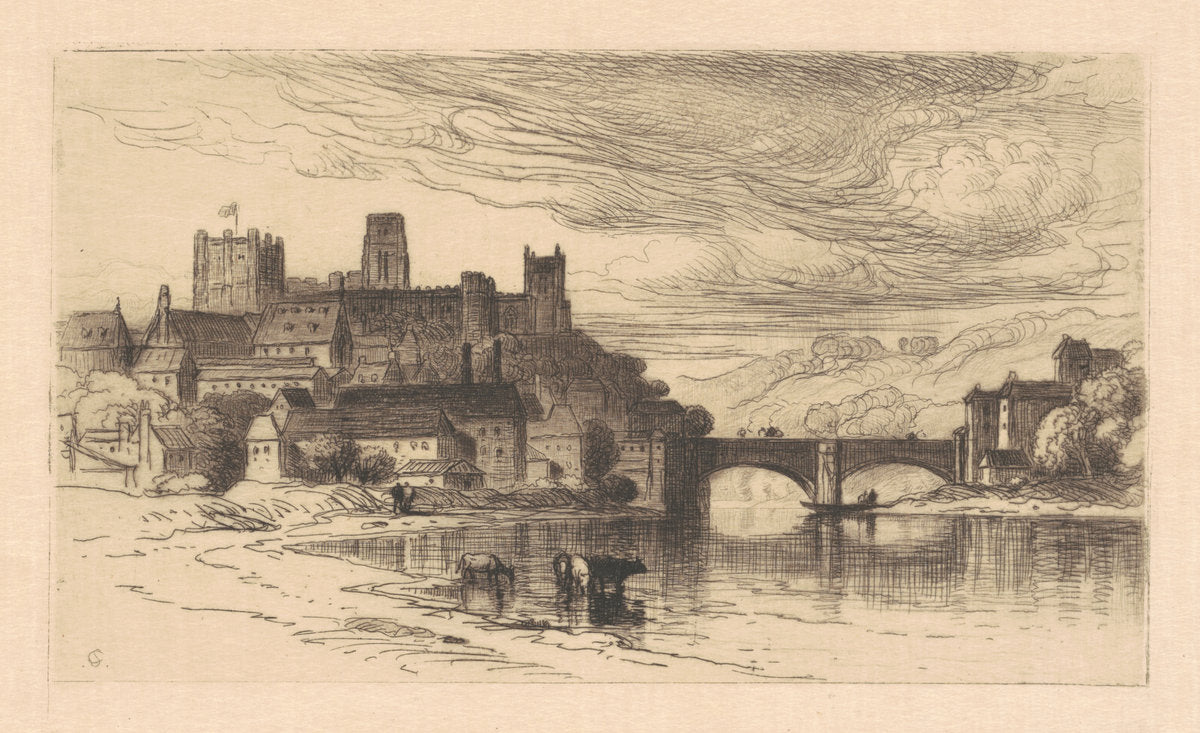 Durham, England by Samuel Colman (American, 1832 - 1920), 16X12"(A3)Poster Print