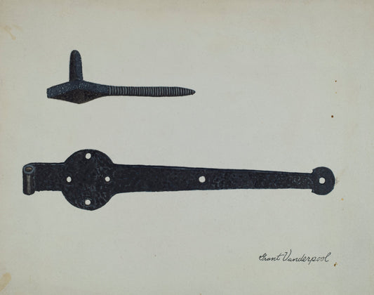 Hardware (Hinge) by Grant Vanderpool (American, active c. 1935), 16X12"(A3)Poster Print