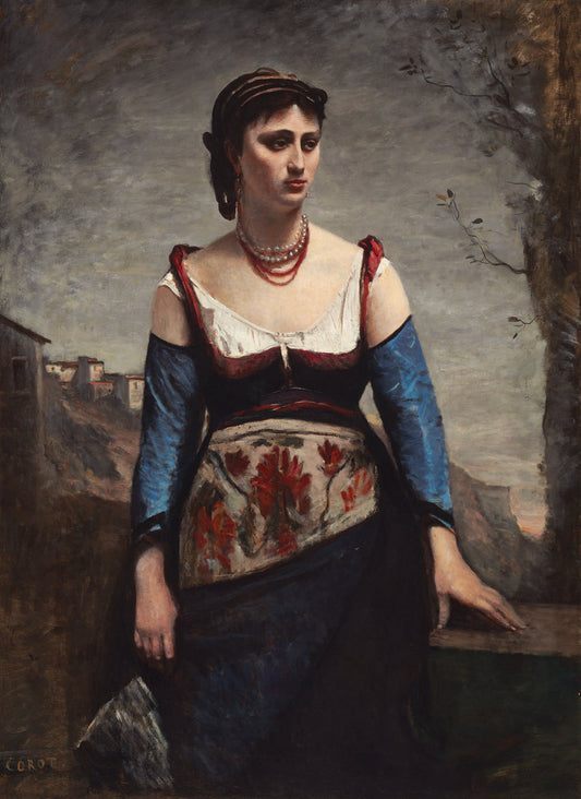 Agostina by Jean-Baptiste-Camille Corot (French, 1796 - 1875), 16X12"(A3)Poster Print