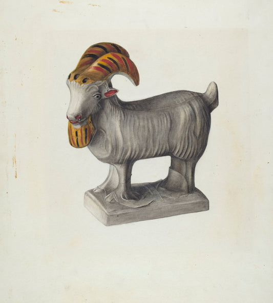 Goat by Mina Lowry (American, 1894 - 1942), 16X12"(A3)Poster Print