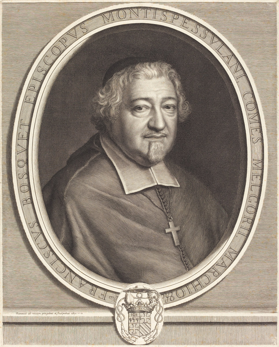 Francois Bosquet by Robert Nanteuil (French, 1623 - 1678), 16X12"(A3)Poster Print
