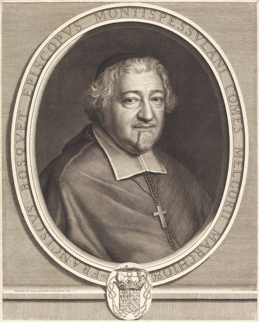 Francois Bosquet by Robert Nanteuil (French, 1623 - 1678), 16X12"(A3)Poster Print