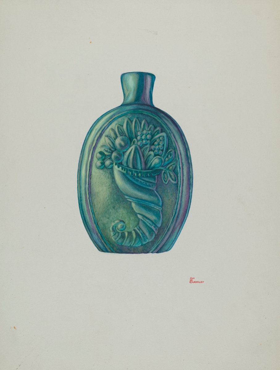 Flask by Hal Blakeley (American, active c. 1935), 16X12"(A3)Poster Print