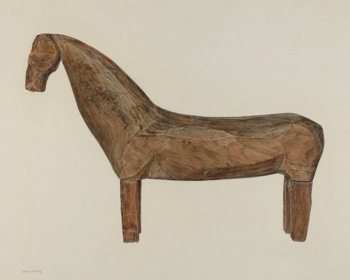Horse Figure by Hester Duany (American, 1891 - 1964), 16X12"(A3)Poster Print