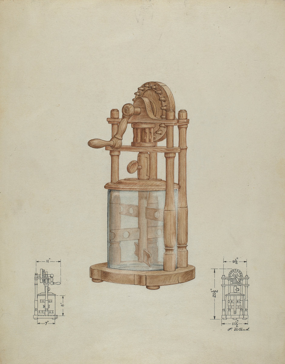 Butter Churn by Paul Ward (American, active c. 1935), 16X12"(A3)Poster Print