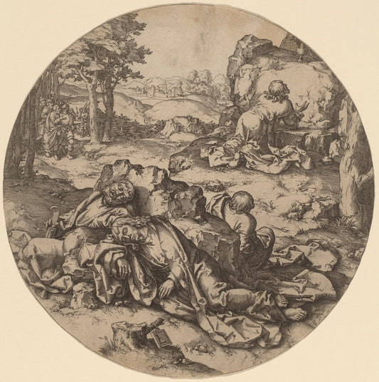 Christ at the Mount of Olives by After Lucas van Leyden (Netherlandish, 1489/1494 - 1533), 16X12"(A3)Poster Print