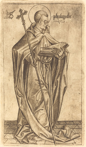 Saint Philip by Israhel van Meckenem after Master E.S. (German, c. 1445 - 1503), 16X12"(A3)Poster Print