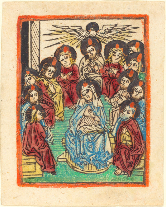 1480/1490 by German 15th Century (The Descent of the Holy Ghost), 16X12"(A3)Poster Print