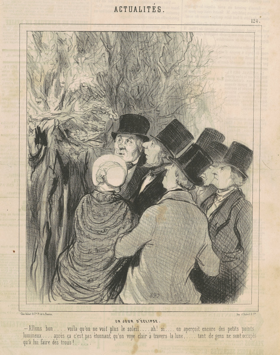 Un jour déclipse by Honoré Daumier (French, 1808 - 1879), 16X12"(A3)Poster Print