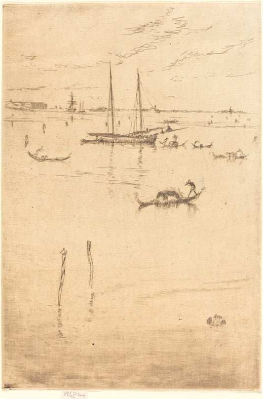 The Little Lagoon by James McNeill Whistler (American, 1834 - 1903), 16X12"(A3)Poster Print