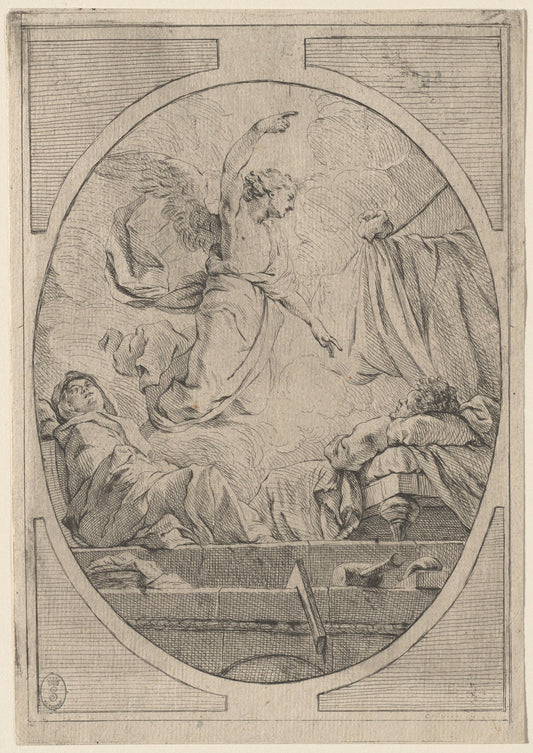 c. 1730? by French 18th Century after Pierre-Hubert Subleyras (The Dream of Saint Joseph), 16X12"(A3)Poster Print