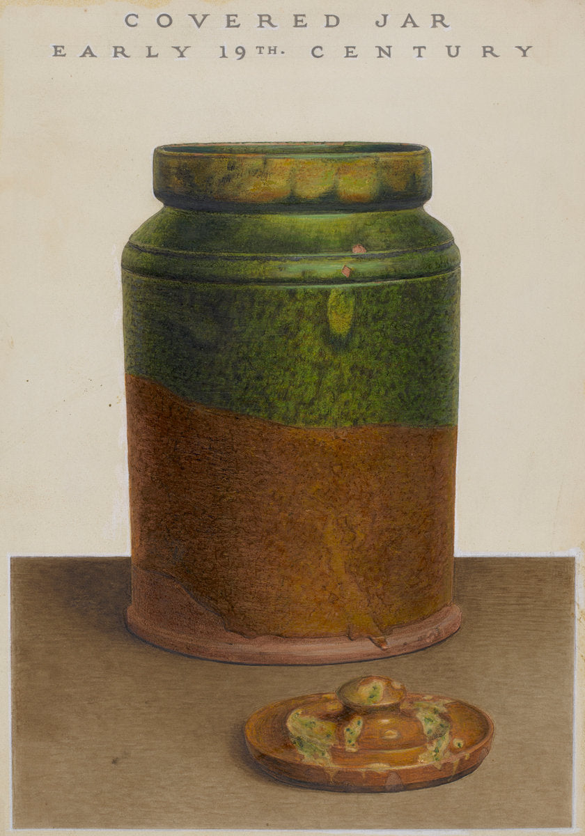 Jar with Cover by Guido Metelli (American, active c. 1935), 16X12"(A3)Poster Print