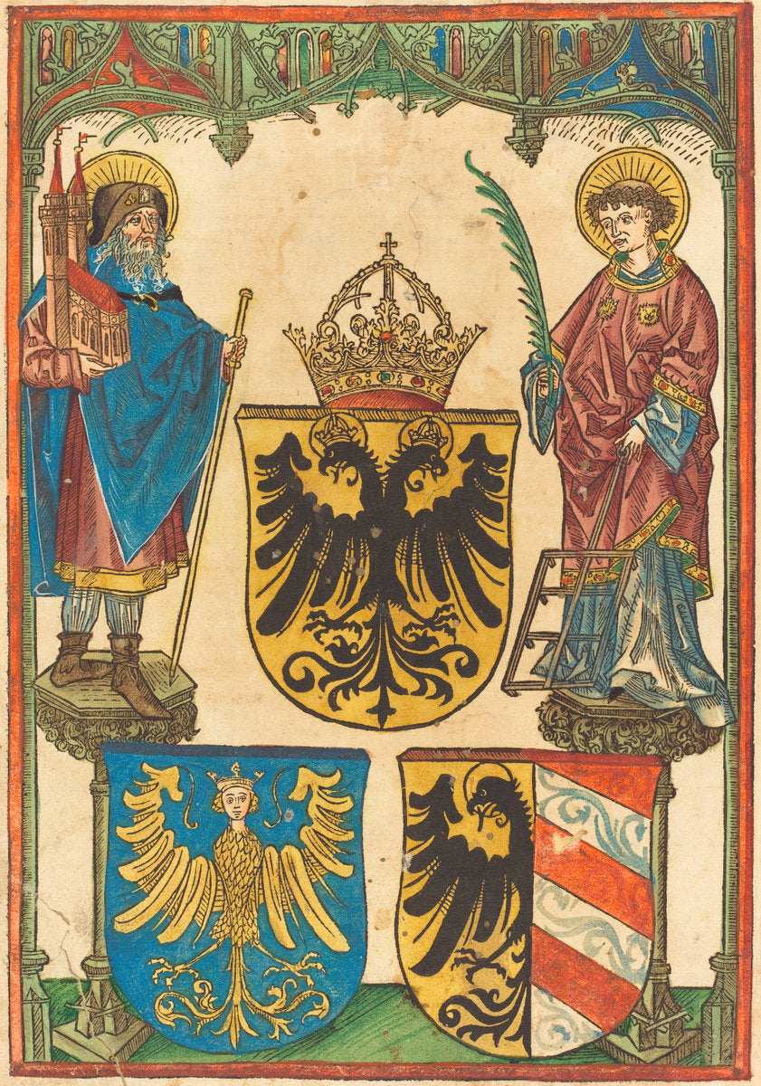 c. 1480 by German 15th Century (Saint Sebaldus and Saint Lawrence), 16X12"(A3)Poster Print