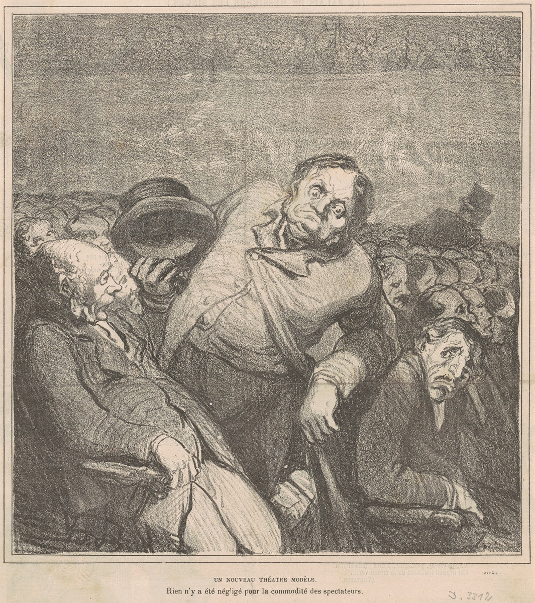 Un nouveau théatre modèle by Honoré Daumier (French, 1808 - 1879), 16X12"(A3)Poster Print