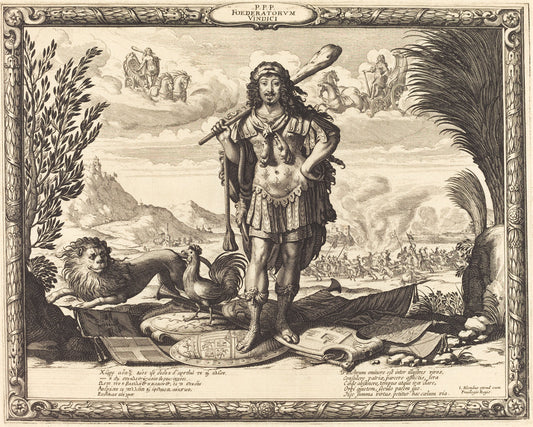 Louis XIII as Hercules by Abraham Bosse (French, 1602 - 1676), 16X12"(A3)Poster Print