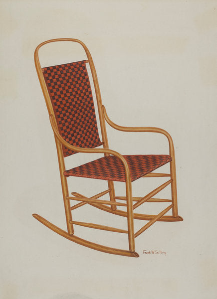 Rocking Chair by Frank Gutting (American, active c. 1935), 16X12"(A3)Poster Print