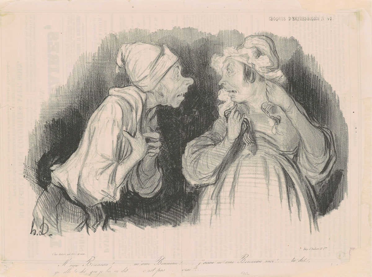 M'ame Bonneau... J'aime m'ame Bonneau moi!... by Honoré Daumier (French, 1808 - 1879), 16X12"(A3)Poster Print