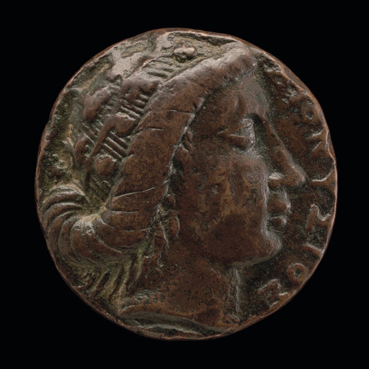 c. 1450 by Roman 15th Century, after the Antique (Garlanded Head of Bacchus), 16X12"(A3)Poster Print