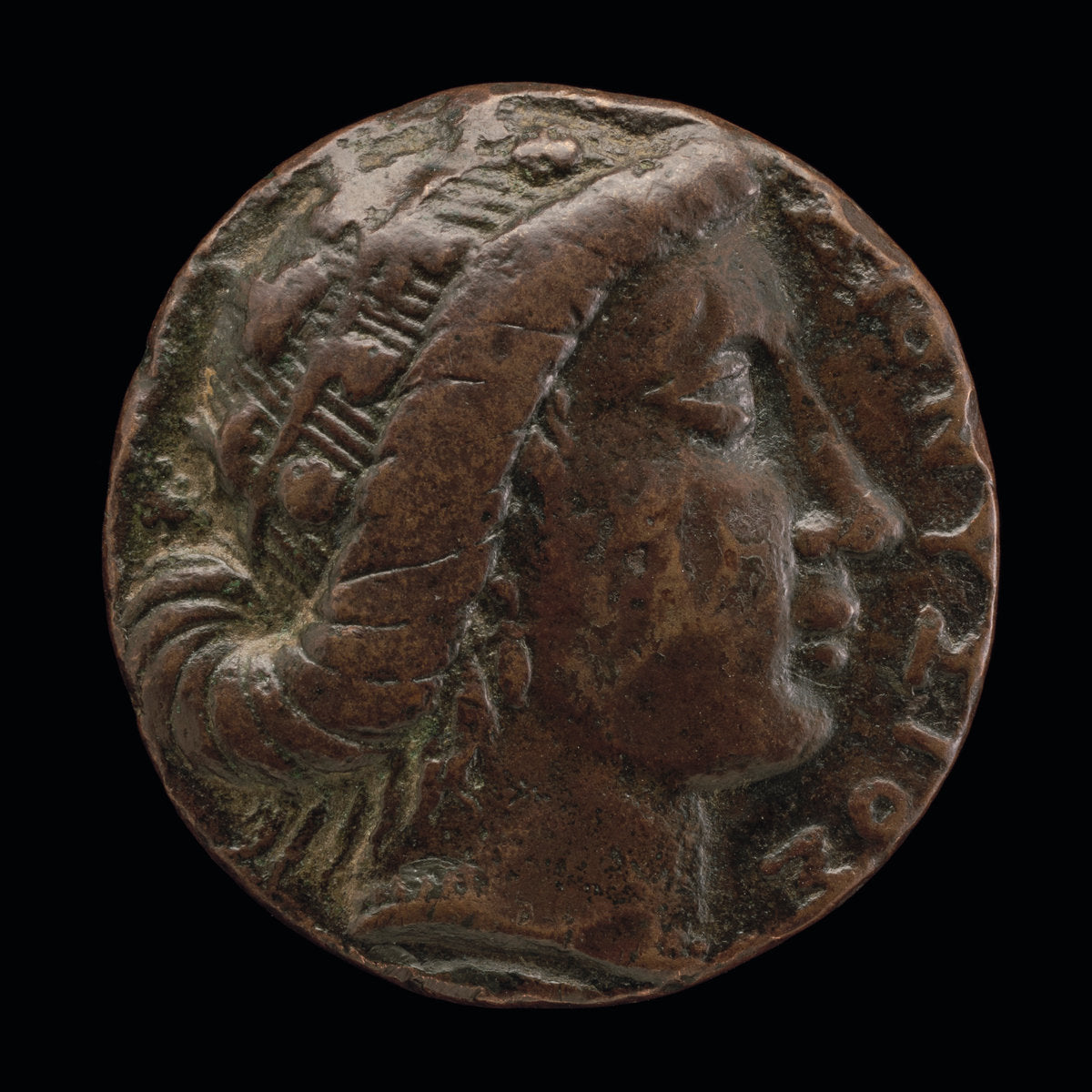 c. 1450 by Roman 15th Century, after the Antique (Garlanded Head of Bacchus), 16X12"(A3)Poster Print