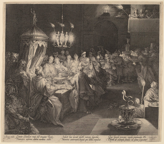 Belshazzar's Feast by Jan Muller (Dutch, 1571 - 1628), 16X12"(A3)Poster Print