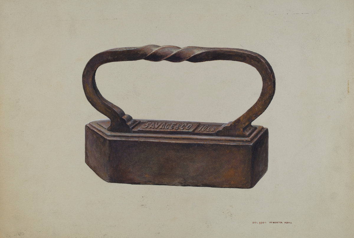 Tailor's Goose Iron by Henrietta S. Hukill (American, active c. 1935), 16X12"(A3)Poster Print
