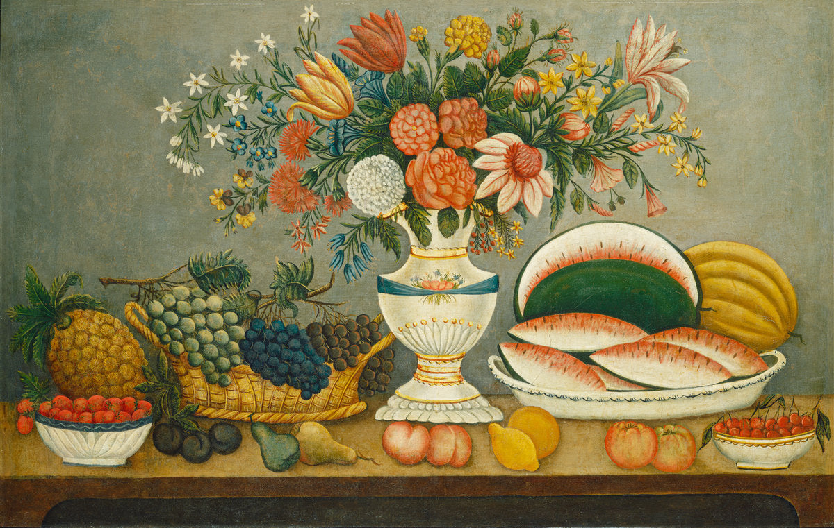mid 19th century by American 19th Century (Fruit and Flowers), 16X12"(A3)Poster Print