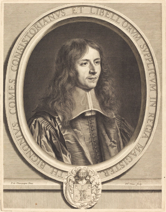 Thierry Bignon by Nicolas Pitau I after Philippe de Champaigne (French, 1632 - 1671), 16X12"(A3)Poster Print