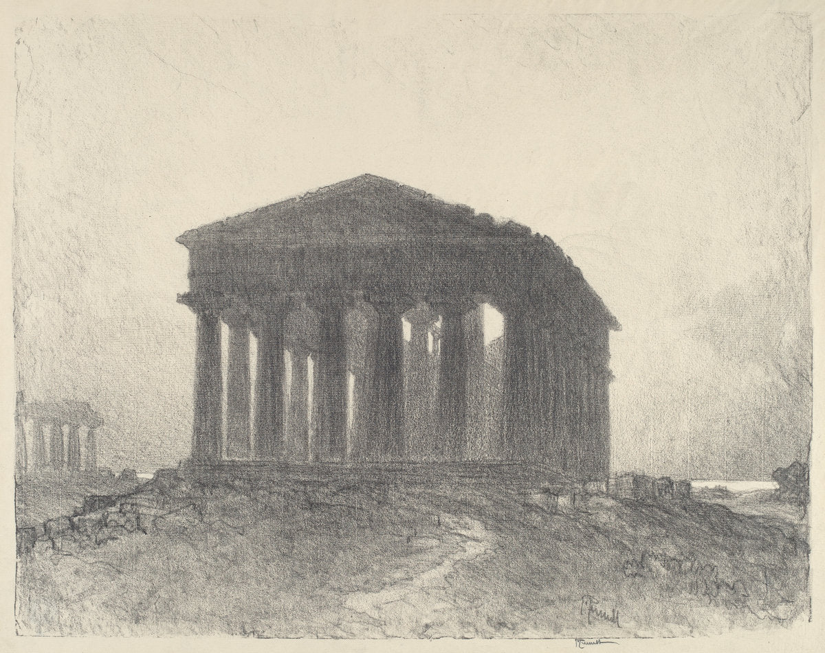 Paestum, Evening by Joseph Pennell (American, 1857 - 1926), 16X12"(A3)Poster Print