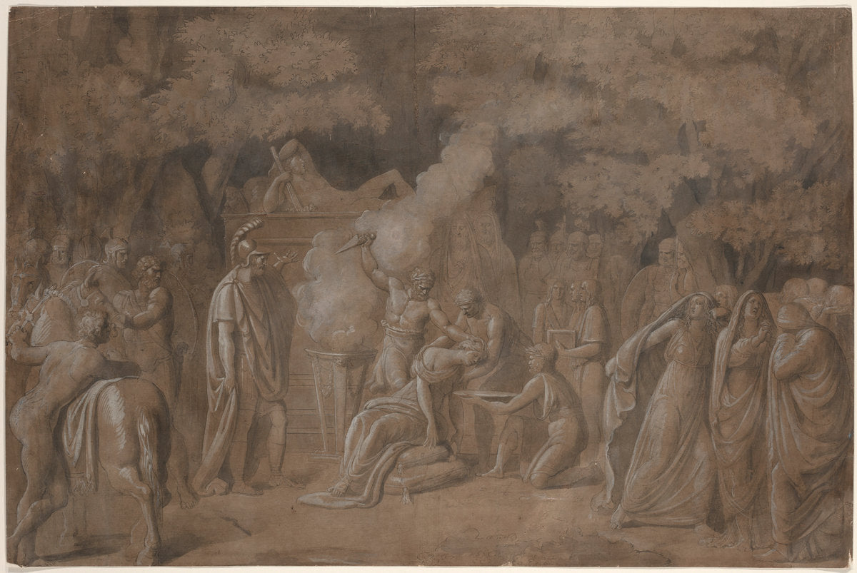 Death of Iphigenia (?) by Attributed to Benjamin West (American, 1738 - 1820), 16X12"(A3)Poster Print
