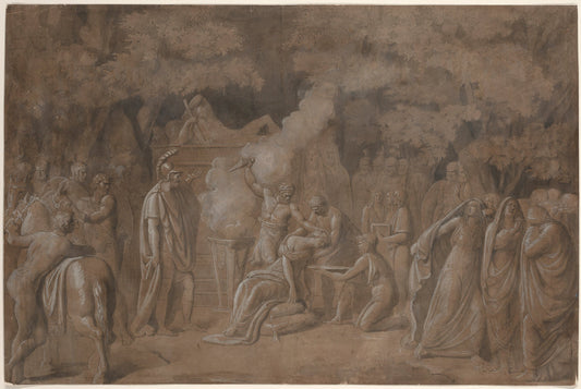 Death of Iphigenia (?) by Attributed to Benjamin West (American, 1738 - 1820), 16X12"(A3)Poster Print