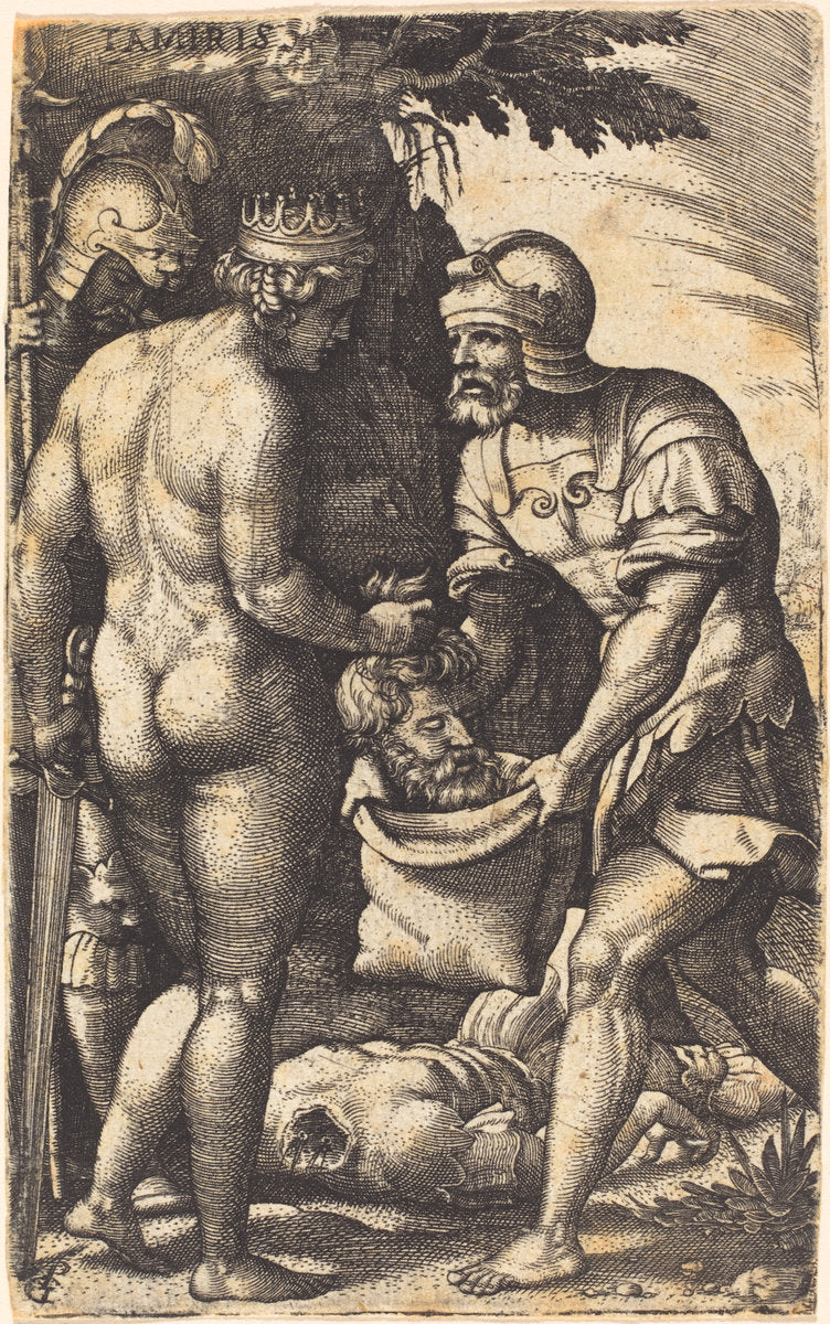 Tomyris with the Head of Cyrus by Georg Pencz (German, c. 1500 - 1550), 16X12"(A3)Poster Print